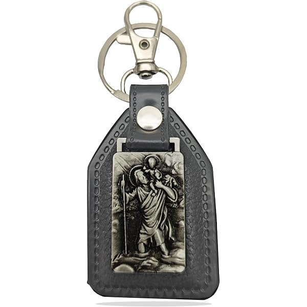 Porte-clés Saint Christophe Bordure Bleue - Porte-Bonheur Voyageurs Et Automobilistes | MaMeMi