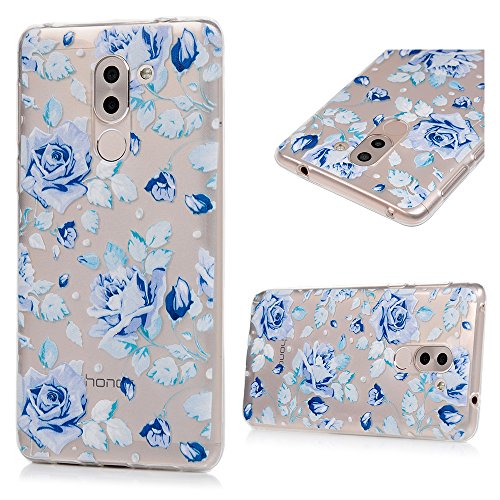 Lanveni Huawei Honor 6X Hülle × 3, Handyhülle Huawei Honor 6X TPU Schutzhülle TPU Bumper Weiche Silikon Case mit Bunte Cover Design (Bunte Blumen + Blau Rose + Totem-Blumen) - 4