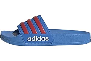 adidas Unisex Kinder ADILETTE SHOWER SLIDES, Lucid Ray Blue/semi lucid red/off white, 34 EU