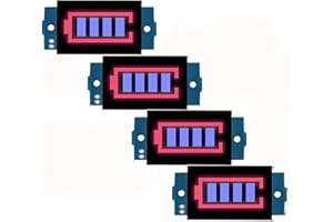RUNCCI-YUN 2S Modulo Indicatore di Capacità Della Batteria Al Litio 8.4V Blu Tester di Capacità Della Batteria Display A LED per batterie agli ioni di Litio 2S 18650(4PCS)