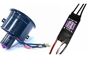 DoBoFo EDF 64mm 4S 3500KV 16.8V 11 Blades with 50A ESC, Electric Ducted Fan with Electronic Speed Controller, RC Jet Engine, Brushless Motor, Remote Control Model Replacement Airplane Parts DIY