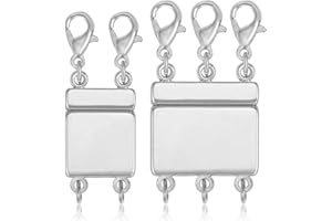 ACYDSR 2 Pièces Fermoirs de Collier en Couches Fermoir Collier pour les Colliers Superposés Connecteur Bijoux Attachement de Connecteur pour Le Collier-bracelet Superposé Argent