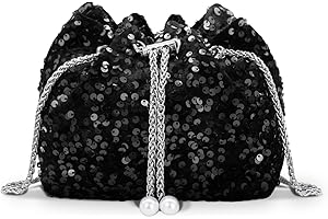 AfitLulu Pailletten Clutch Damen Glitzer Abendtasche Kettentasche, Stilvoll Handtasche Damen Umhängetasche Crossbody Bag mit Abnehmbarer Kette für Termine Parties Bankett
