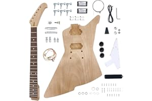 GENERIC WUQIMUSC Guitar kits build your own electric guitar Mahogany body Neck 22 fret 24.75 inch for DIY