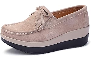 Solshine Walkmaxx - Scarpe da donna in pelle scamosciata, con tacco a zeppa