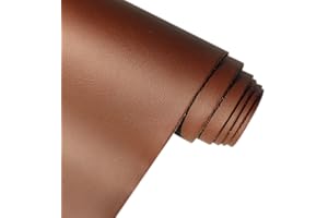 XHT Cuir synthétique lisse et doux uni 30 x 135 cm pour coudre des articles de bricolage tels que des vêtements et des sacs en cuir (marron foncé)
