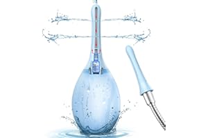 PROPODUSCHE Enema Bulbo Anti-Reflujo de 245ml, Enemas Lavados Puede Conectarse al Tubo de la Ducha, Ducha Enema aliviar el estreñimiento para Limpieza de Colon en Hombres y Mujere (Azul Claro)