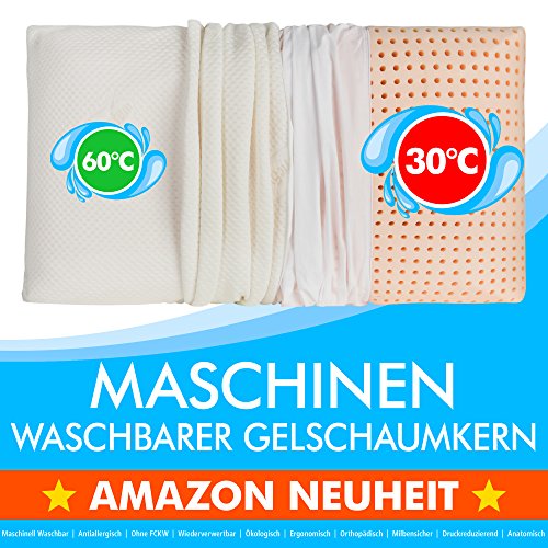 Probiotic Argentum+ 80x40cm 15cm Hoch – Orthopädisches Nackenstützkissen, aus viscoelastischem Gelschaum, mit Silberionen, inkl. 2. äußeren Schutzbezug - 3