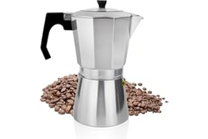 ACTIV CUISINE Cafetière Italienne Aluminium, 14 Tasses La Cafetière Expresso Iconique, Le Vrai Café Italien, Cafetière Moka 700 Ml, Argent