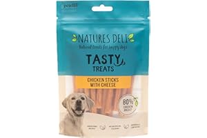 Natures Deli Chicken Sticks with Cheese Dog Treats, Grain Free Low Fat Treats for Dogs, High Protein Dog Chews - 100 g