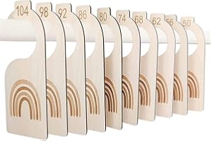 KKSJK 10 sztuk separatorów rozmiarów dla niemowląt, tęczowe separatory ubrań dla niemowląt, rozmiary odzieży 50-104, akcesoria do szafy dziecięcej, szafy na ubrania, ścianka działowa dla noworodków