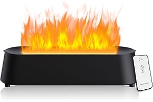 GZVXUNY Diffusore di Oli Essenziali con Effetto Fiamma, Diffusore Ambiente, Umidificatore Ambiente Silenzioso con 7 Luci LED a Colori, Diffusori Olio Essenziale, Aromaterapia Diffusore, Spegnimento Automatico