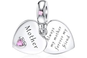 Dalaran Sterling Silver Heart Charm for Pandora Mum, Sister, Daughter, Wife - Family Dangle Charm