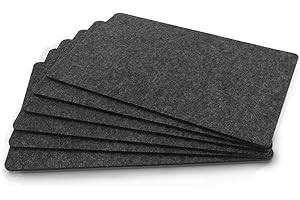SwavGo Filz Untersetzer Tischset, 6er Platzset Bunte Filzunterlagen für Teller, Besteck, Gläser - Tischset abwaschbar (Anthrazit)