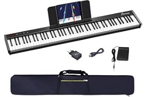 OYAYO 88 Tasten Digital Piano Keyboard, Halbgewichtetes Anfängerklavier Tragbare E Piano mit Süstain-Pedal, Netzteil und Klaviertasche Elektroklavier für Erwachsener Geschenk
