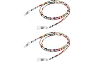 ZORVUJI 2 Pezzi Catenella Occhiali Donna Perline Colorate Antiscivolo Catenella Occhiali Donna Elegante per Occhiali da Lettura Occhiali da Sole Accessorio