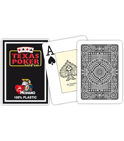 Carte Da Poker Modiano Blu Plastica - 4 Indici Grandi, Misura Poker, Made In Italy, Nuove
