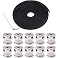 FULARR® 5m Professionale GT2 Cinghia Distribuzione, 2mm Pitch 6mm Larga Gomma Cinghia Dentata, con 10Pcs 5mm 20-Denti Allumin
