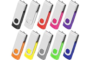 ARETOP Cle USB 2GB Clé USB 2.0 Lot de 10 Mémoire Stick Lecteur USB Flash Drive Stockage Rotation Disque Pendrive pour Ordinateur Portable/PC/Voiture (10 Couleurs)