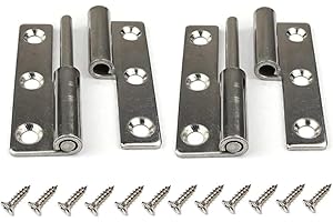 LYXTIORN 2 cerniere per porte da 10,2 cm, resistenti, in acciaio inossidabile 304, per porte interne esterne