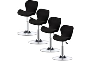 XGANGM Elastizzato Copri Sedie Bar-Fodere Sgabello Bar con Coprisgabelli Cucina con Schienale 4 Pezzi Fodere Coprisedia Elasticizzati Curvo Copertura per Sgabello Alto per Bar Bancone,#8,4PCS