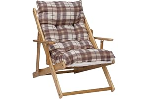 LIBEROSHOPPING.EU - LA TUA CASA IN UN CLIK Poltrona Pieghevole sdraio in legno Abete 3 Posizioni Cuscino tessuto Imbottito per soggiorno giardino made in italy - RELAX (Marrone)