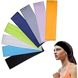 8 fasce per capelli, fasce per capelli, fasce per yoga, fasce sportive, fasce elastiche monocolore, per la pulizia del viso e