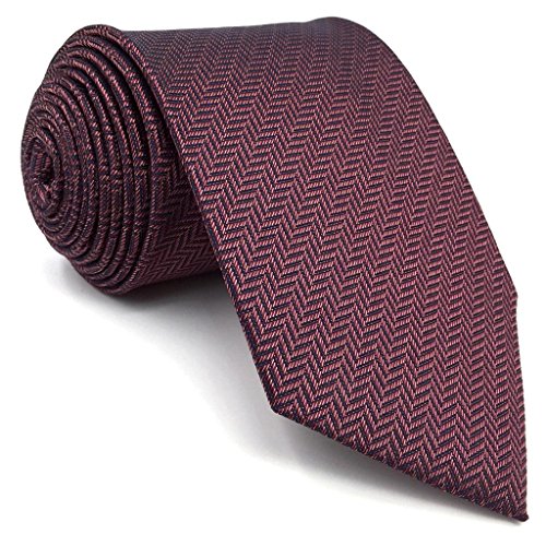 shlax&wing Color Sólido Burgundy Morado Corbatas Para Hombre Seda Traje de negocios Boda
