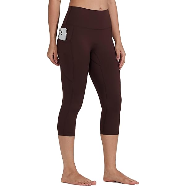 Steppe Damen Capri-Yogahose Hoch Tailliert - Butterweiche Leggings Mit Taschen & Bauchkontrolle