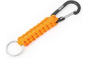 EOTW Portachiavi Paracord Con Moschettone, Robusto Portachiavi in Paracord di Sopravvivenza Militare per Uomini e Donne in Campeggio (Arancione)