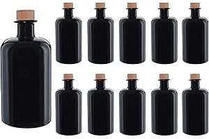 casavetro Tapón de Corcho Transparente Botellas de Vidrio vacías 500 ml - Tapas de Corcho Recargables Reutilizables - Apretado al Aire para endrinas Gin Aceite Vinagre Cerveza Vino Sidra(10 x 500 ml)