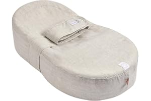 BÉABA RED CASTLE, Cocoonababy, Cocon Ergonomique, Nid d'ange, Confort, Limite les RGO, Facilite le transit intestinal, Développe la motricité et l'éveil, Fabriqué en France, Tissu Oeko-Tex, Lin, Naturel