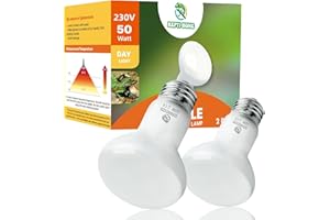 REPTI HOME Reptilien Wärmelampe Terrarium 50W 2stück, E27 Intense Basking Spot Lampe Terrarium, Wärmelampe tiere Heizung für Schildkröten, Bartagame, Schlange, Huhn, Hund