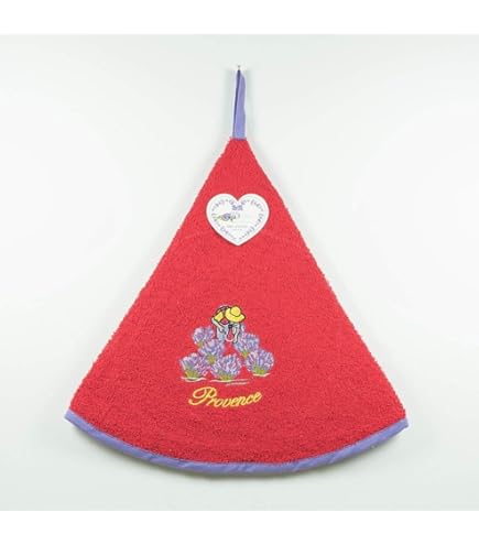 Essuie Main Rond En éponge Tissage Jacquard Herbier Et Lavande Bleu