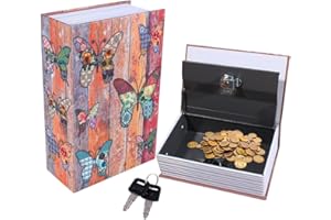 Lotvic Buchsafe mit Schlüssel, Buchtresor, 18 x 11,5 x 5,5 cm Buchsafe Tresor, Ablagebuch Safe Aufbewahrungsbox, für Schlüssel, Geld und Schmuck