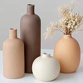 Lot de 4 vases modernes en céramique, couleurs Morandi, décoration de table minimaliste, style nordique, neutre, bohème, scan