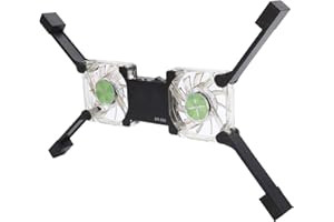 CCYLEZ Ventola del Radiatore Pieghevole USB, Pad di Raffreddamento Portatile per Laptop con Supporto a Piedi, Ventola di Raffreddamento per PC Ultra Silenziosa a Doppia Faccia(nero)