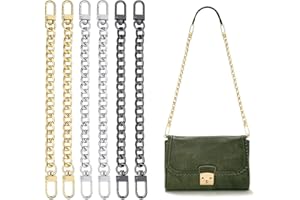 Pilikoll 6 Stück 30cm Geldbörse Kettenriemen mit Metallschnallen DIY Flache Kette Strap Handtaschen Kette Metall Kette Schulterriemen für Handtaschen Umhängetasche Clutch Geldbörse