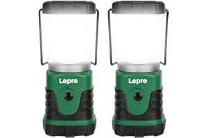Lepro Camping Lantern Battery Powered, Portable Small Camping Tent Lights AA Battery Operated, Dimmable Warm White to Daylight Modes, Battery Lanterns for Indoors, Power Cuts, Emergency, Pack of 2