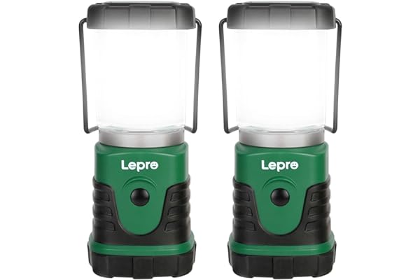 Lepro Mini Lampe de Camping Portable, Alimentée par 3 Piles AA, 4 Modes d'éclairage, Etanche IPX4, Pour Camping, Randonnée, Pêche, Situations d'urgence et Coupures de Courant, 2pcs