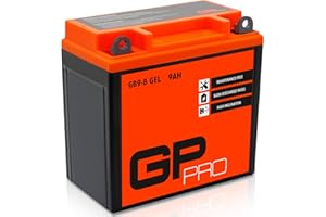 GP-PRO GB9-B - Batería de arranque para scooter y motos, 12V, 9Ah, parecido a YB9-B / 50914, sin necesidad de mantenimiento