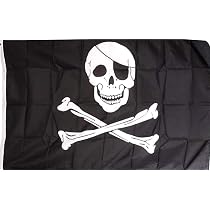AZ FLAG Bandiera Pirata Con Bandana Rossa 150x90cm – Jolly Roger Teschio E Ossa Incrociate – Poliestere Leggero Per Uso Interno