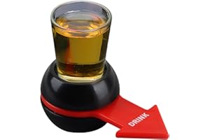 Taozoey Trinkspiel Spin The Shot, Beer Shot Spinner, Flaschendrehen mit Schnapsglas für Lustiges Party Trinkspiel, Drinking Game, Schwarz, Roter Pfeil