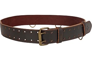 Vintage Läderverktygsbä 2 tum Bredt Kraftigt Arbetsbä med 5 Metallringar