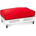 Jumbo XXL pallet cushions from SPATIUM removable pillowcase, water and dirt resistant, cushions for pallet furniture Red , Seat Cushions 120x60x20)