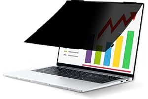 JiSiTeCai Flip 360° Privacy Screen Filter for MacBook Pro 13-inch (2016-2024, M1, M2，M3) and MacBook Air 13 (2018-2020, M1), Detachable Laptop Privacy Filter with Camera Cover Slide, Anti-Glare Blue