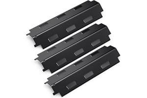 COISIEN Barra Universale, Copertura per Bruciatori da 37 cm, di Ricambio,Durevole Acciaio in Porcellana Diffusore di Calore Copri Bruciatore per Thermos,Accessori per Charbroil Modelli Griglia. (3, Black)