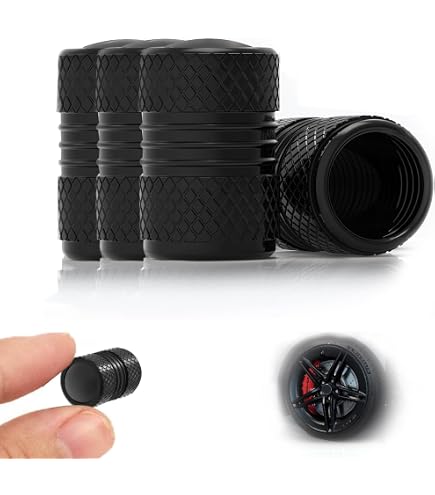 12 Bouchons De Valve Pneu Noirs - Métal Avec Insert Plastique - Pour Voiture, Moto, Vélo - Protection Anti-Corrosion