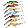7 Pcs Minnow Crankbait Lures with Long Iron Tongue Set, as Hard Lures for Trout Walleye Salmon Trout Bass Redfish-17