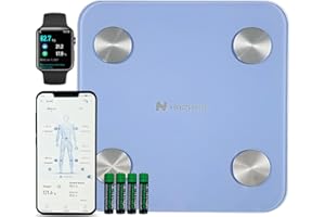 SUNHAIXIA Fitdays Scale for Body Weight, Digital Bathroom Scale with Backlit LED Display, Highly Accurate & Measures Weight up to 400 lb/180kg, FG2317WB-BLUE